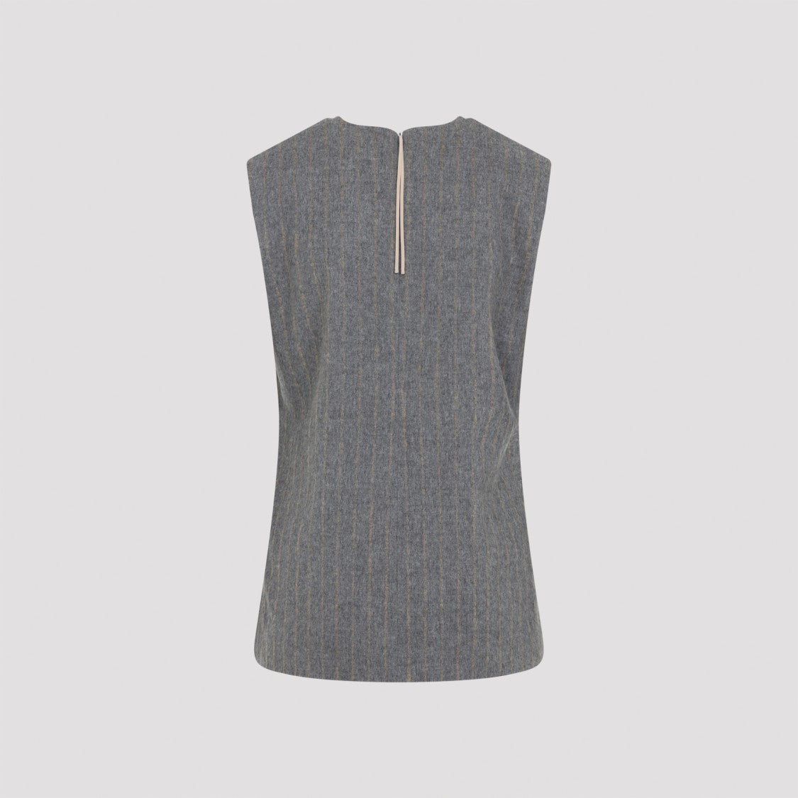 Carven Sleeveless Wool Blend Top With Pinstripe Detail