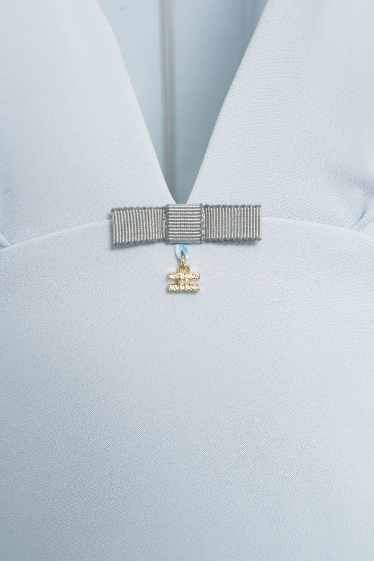 Elisabetta Franchi Calf-Length Blue Retro Dress