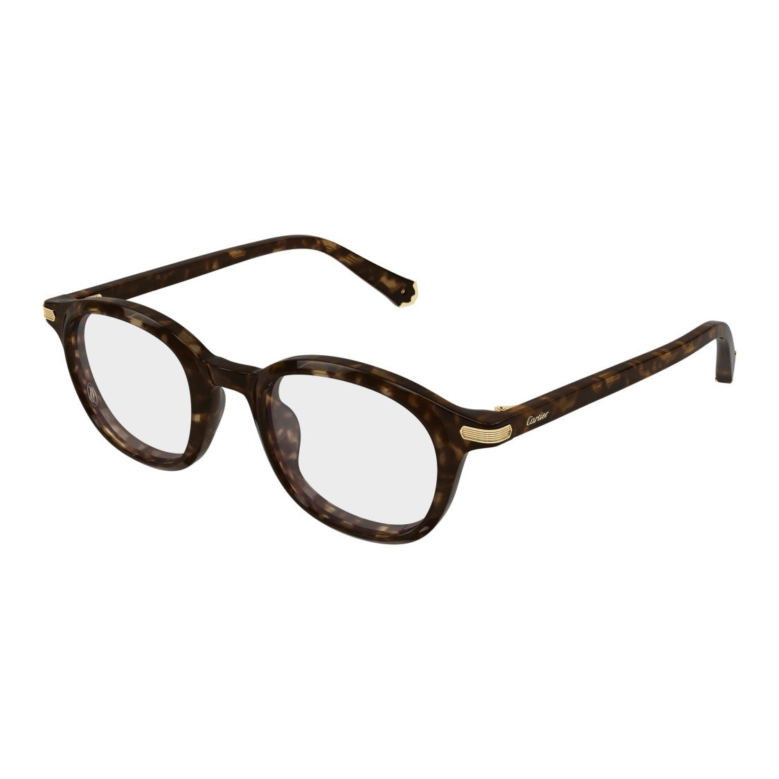 Cartier Tortoiseshell Acetate Eyeglasses With Gold-Tone Accents