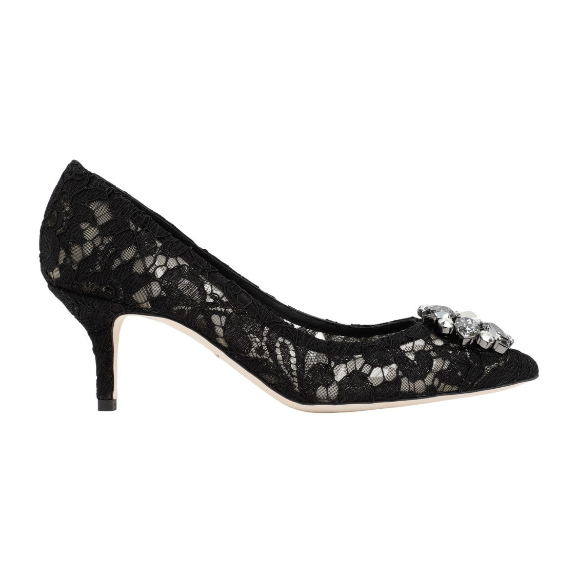 Dolce & Gabbana Black Lace Viscose Pumps