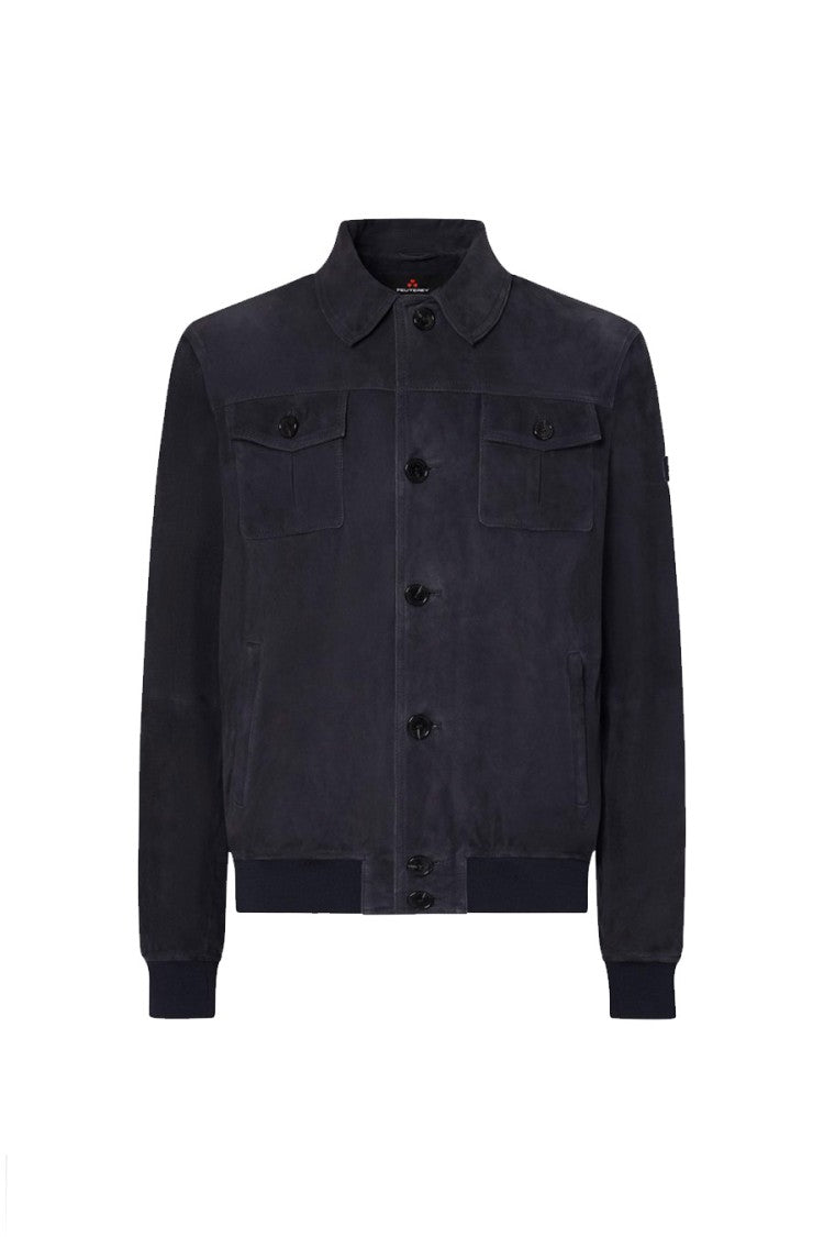 Peuterey Blue Nylon Zip-Up Bomber Jacket