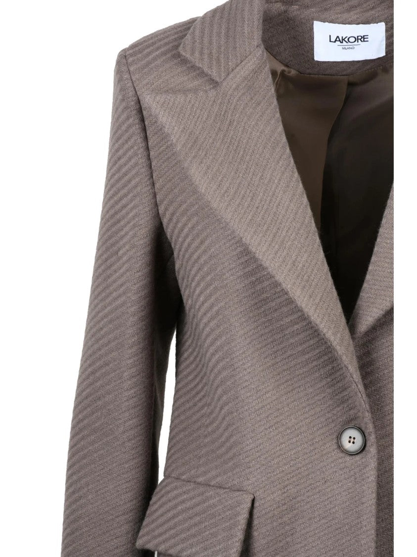 Lakore Turquoise Fitted Wool-Blend Coat