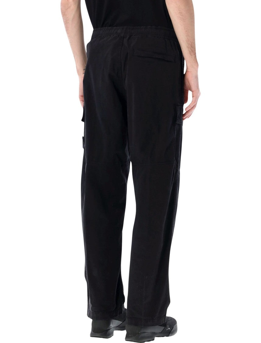Stone Island Relaxed Fit Black Cargo Jogging Pants With Functional Pockets