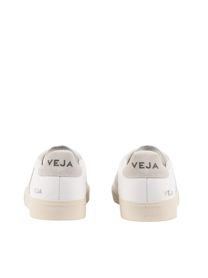 Veja White Campo Suede Accent Leather Sneakers