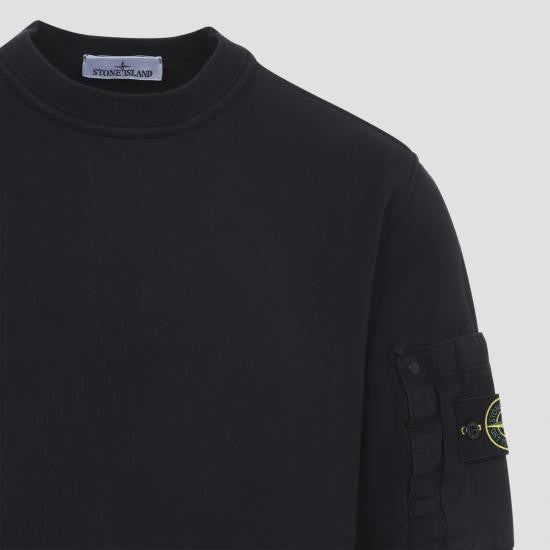 Stone Island Long-Sleeve Cotton Sweatshirt With Iconic Emblem
