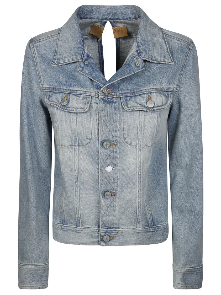 Mm6 By Maison Margiela Denim Jacket With Button Closure