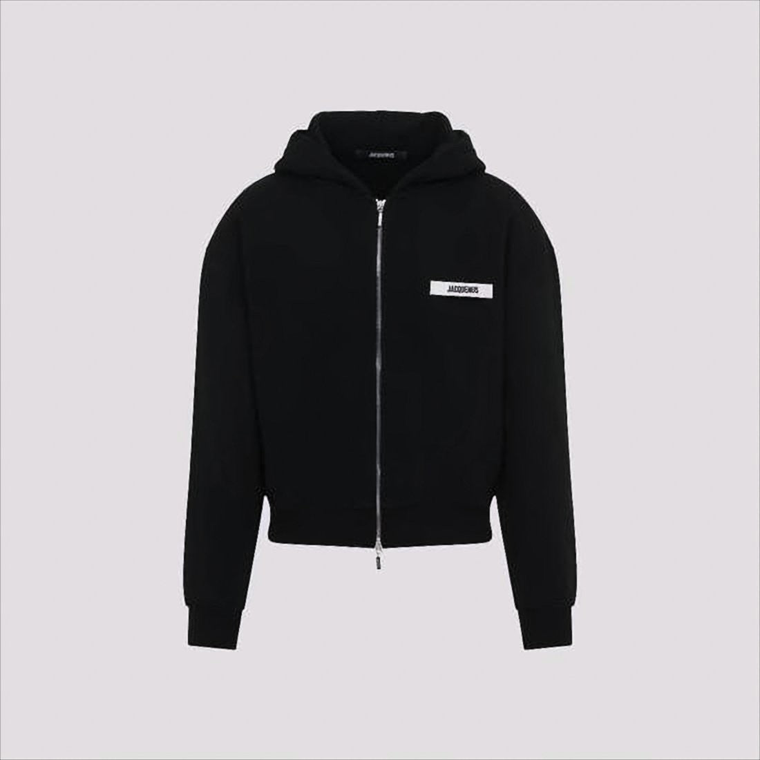 Jacquemus Black Zip-Up Hoodie With Minimalist Design