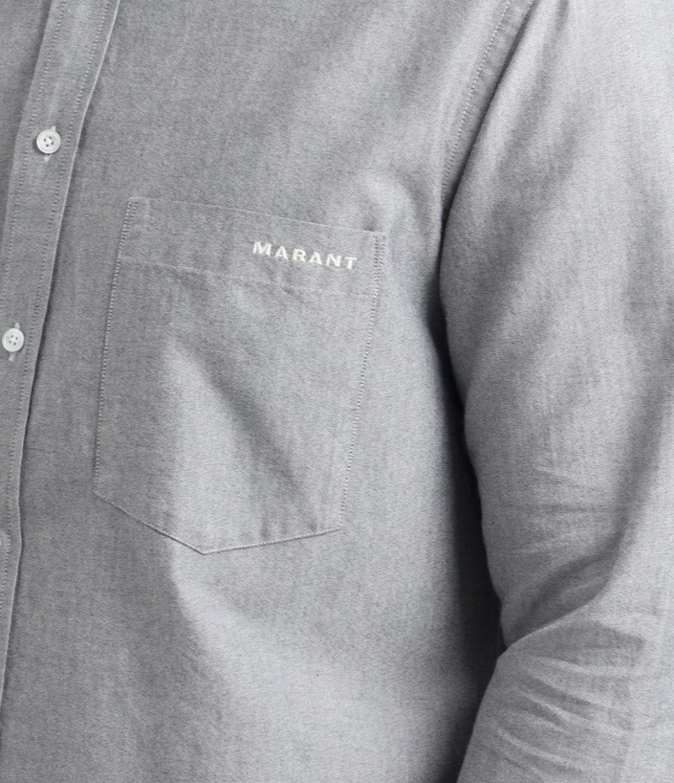Isabel Marant Long-Sleeve Grey Button-Down Shirt With Design