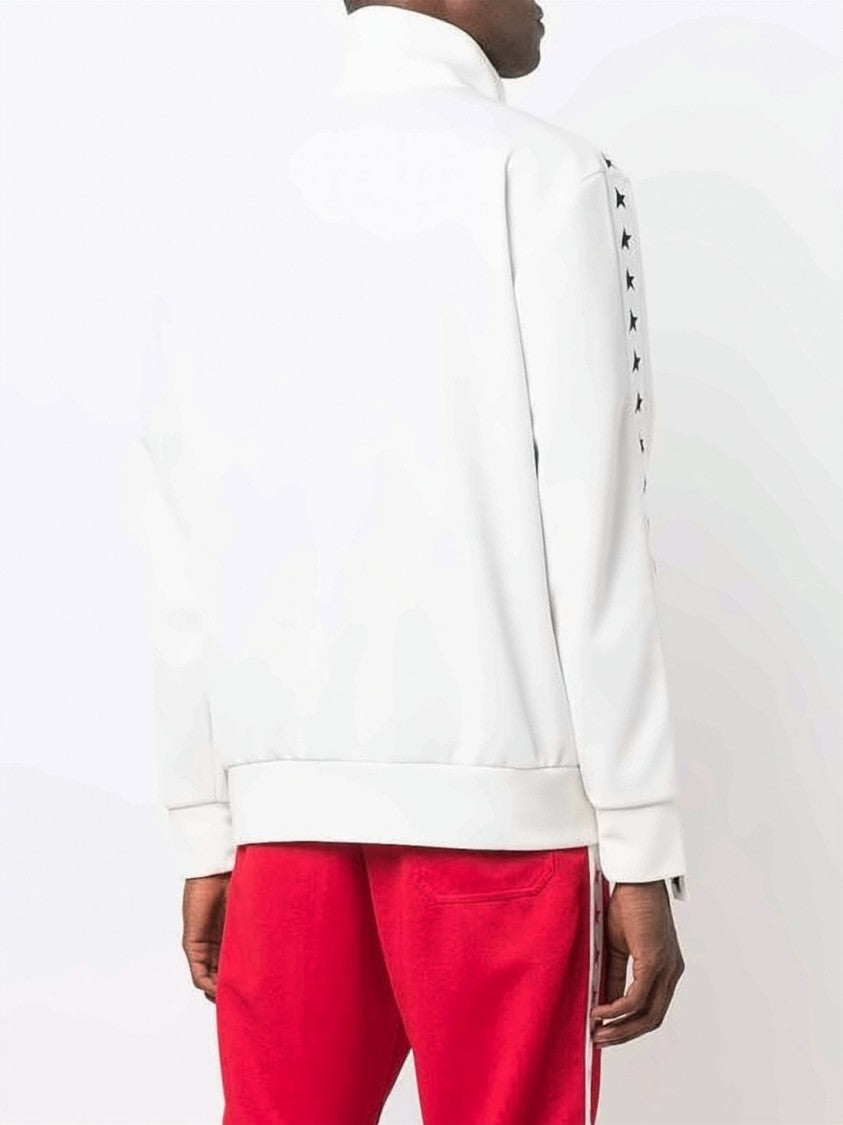 Golden Goose Track Jacket With Bold Black Star Motifs