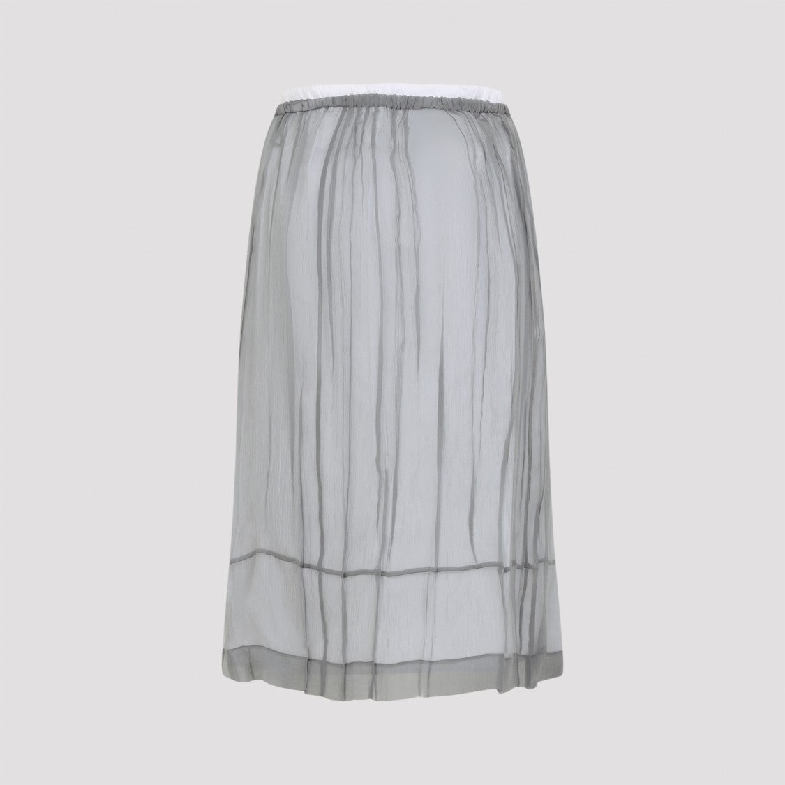 Prada Mid-Length Grey Silk Skirt