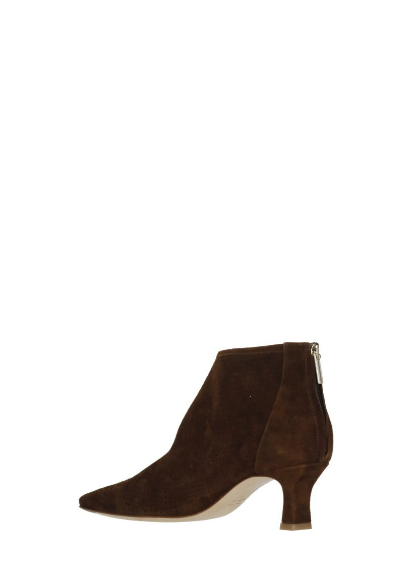 The Seller Brown Perforated Suede Leather Boots