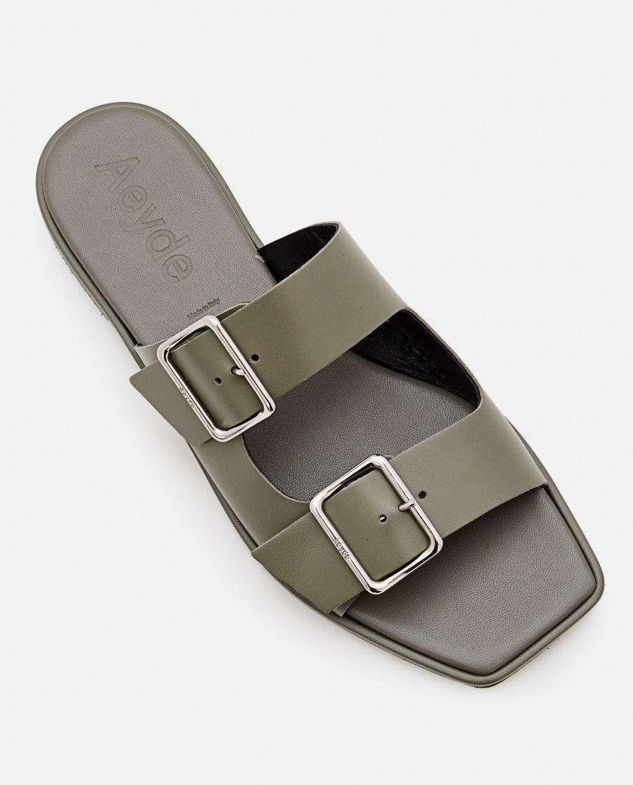 Aeydē Calfskin Leather Sandals With Adjustable Buckles