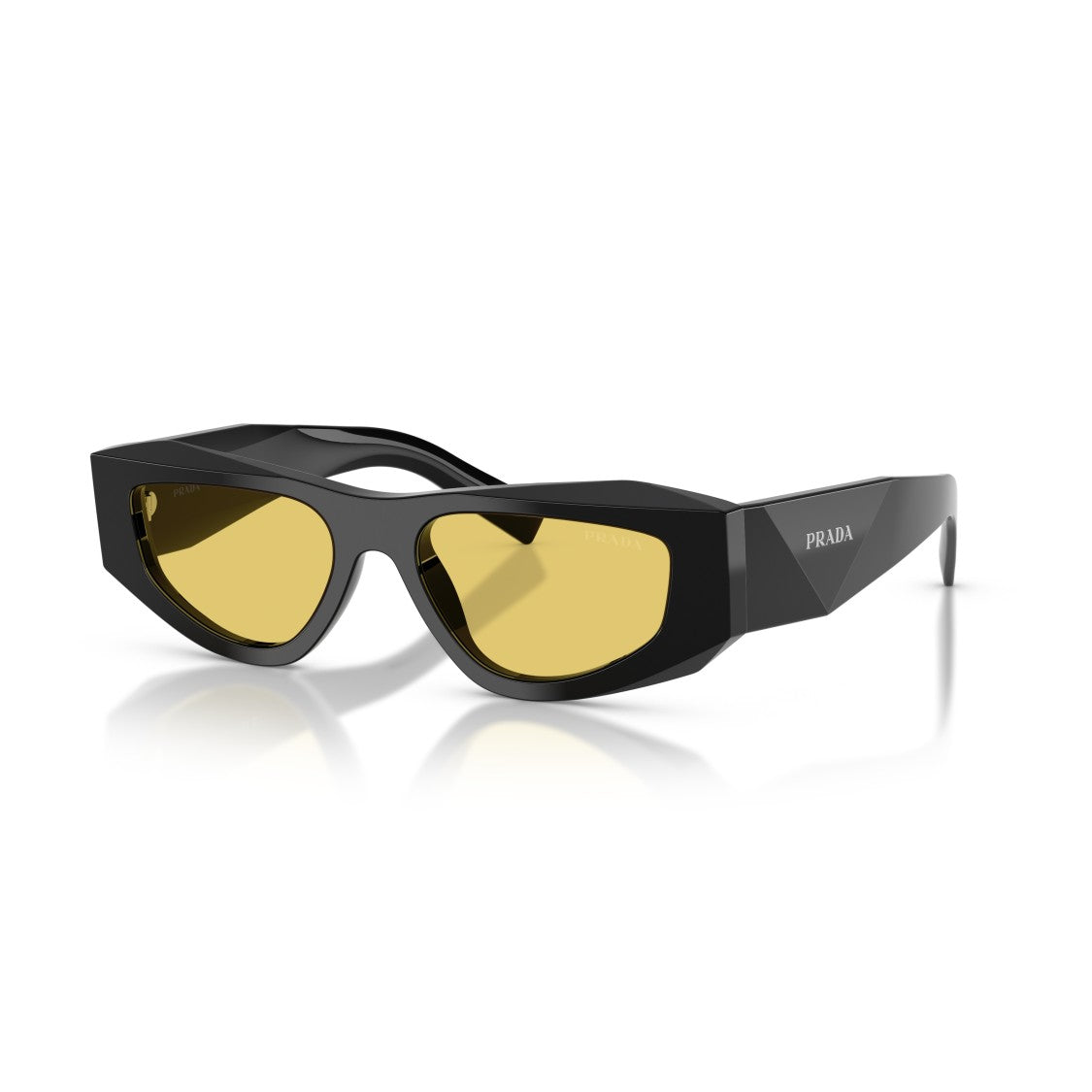 Prada 0Pr B19s Angular Black Acetate Sunglasses