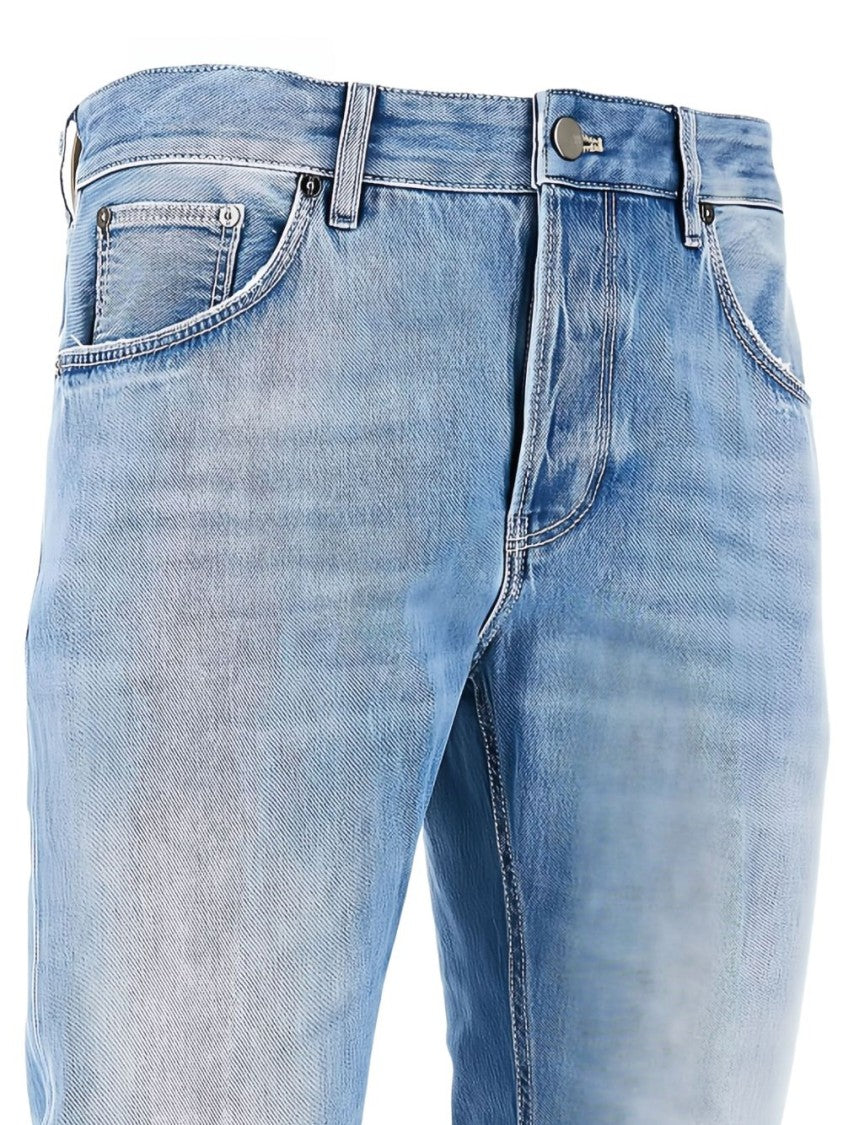 Pt Torino Indigo Blue Trousers With Concealed Fly