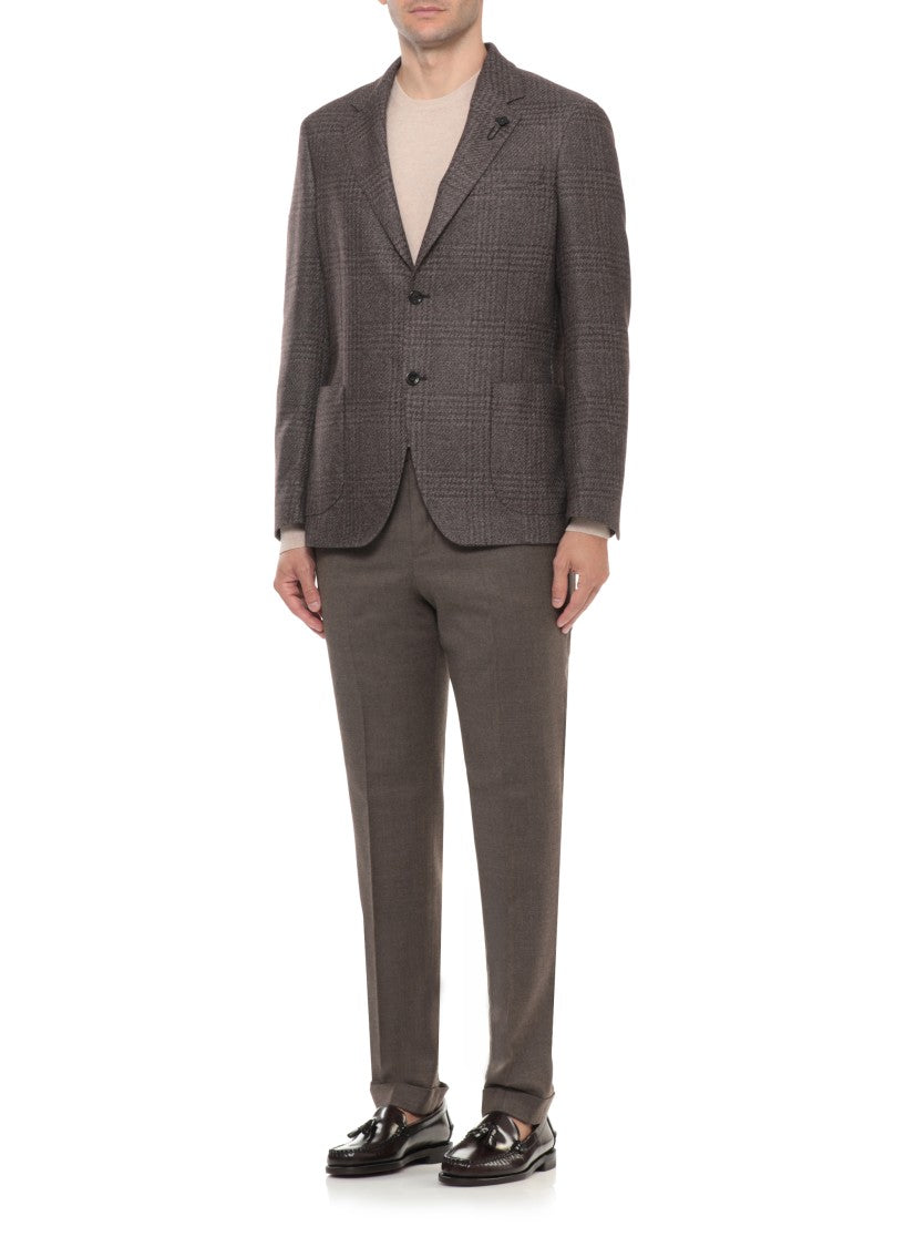 Lardini Classic Wool Jacket With Iconic Pin