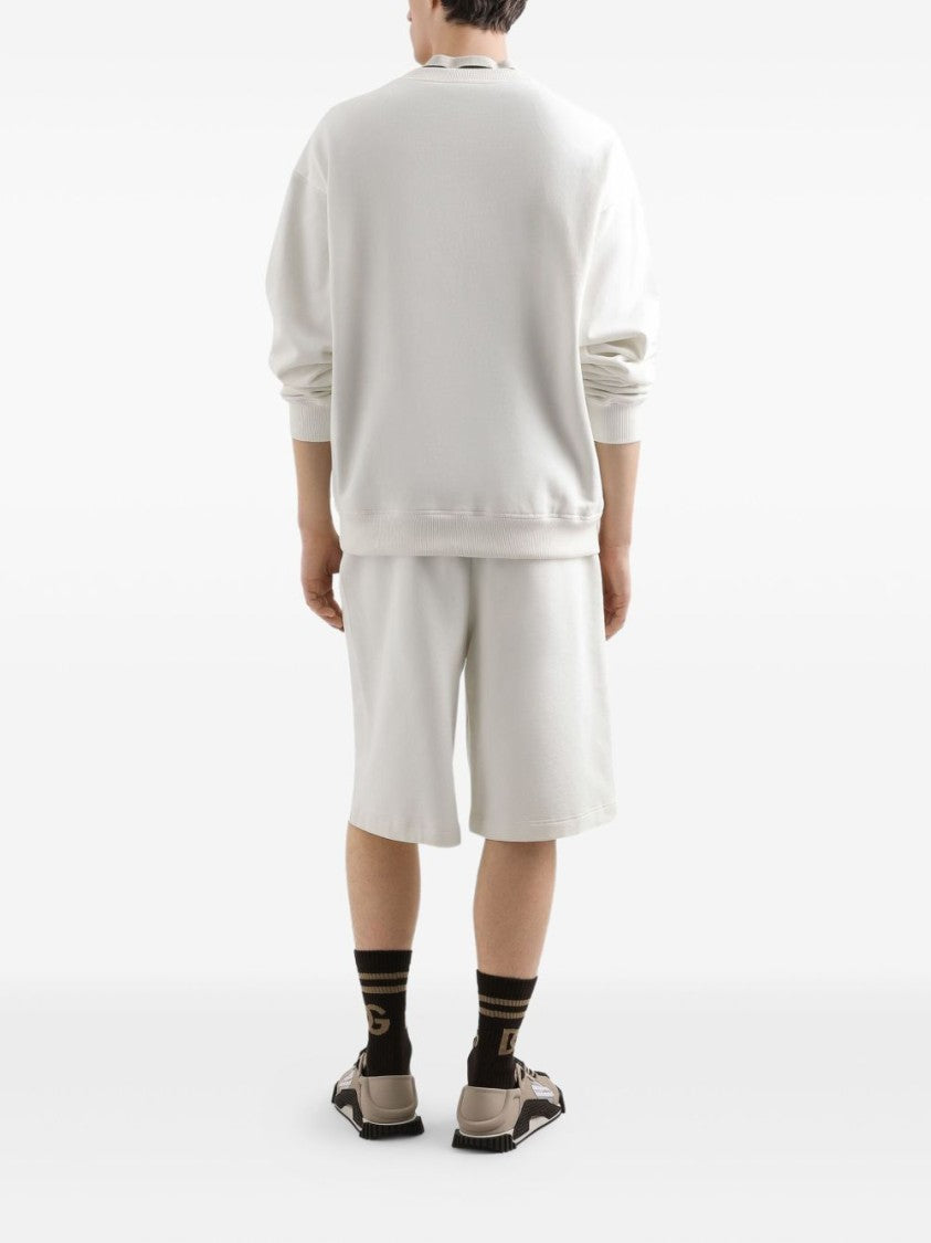 Dolce & Gabbana Graphic Print Crew Neck Sweatshirt With Ribbed Cuffs