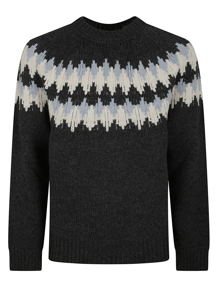 Alanui Regular Fit Multicolour Geometric Knit Sweater