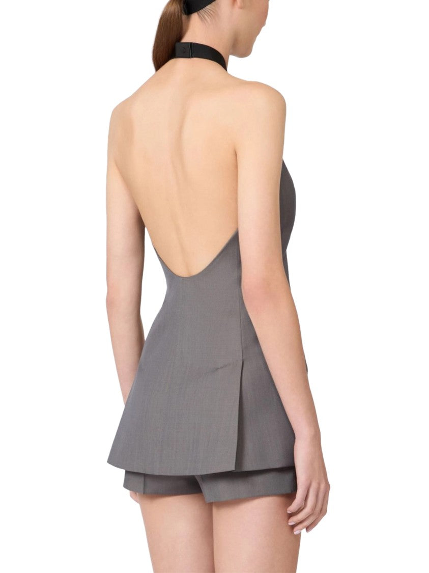 Max Mara Sleeveless Tailored Jacket With Halter Neck