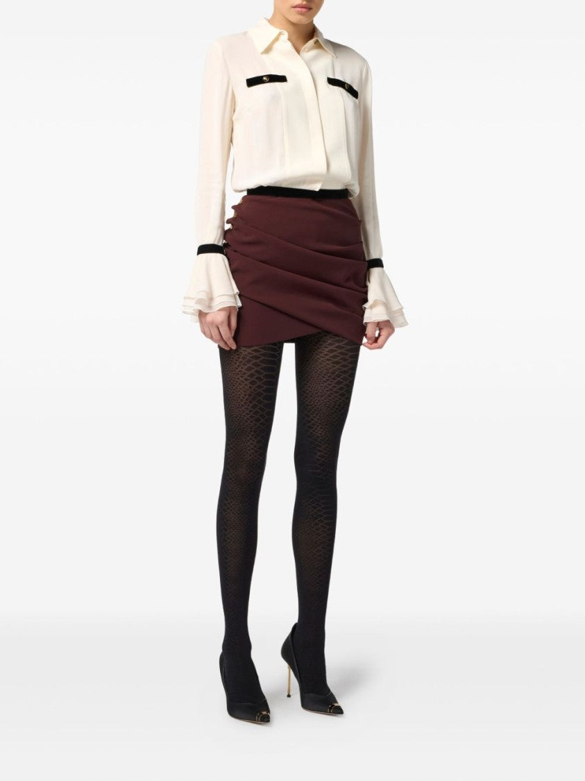 Elisabetta Franchi Camisole Shirt With Layered Ruffle Cuffs