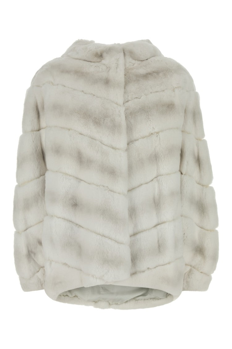 Yves Salomon Chevron Patterned 75Cm Jacket