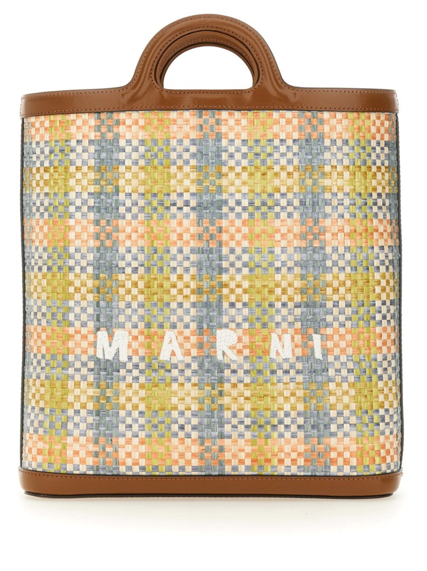 Marni Woven Tropicalia Bag With Calf Leather Trim