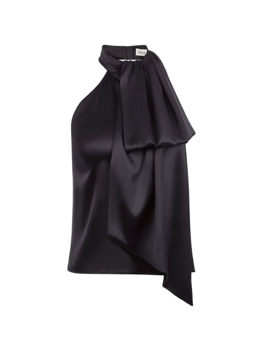 Nina Ricci Asymmetrical Halter Top With Oversized Bow Detail