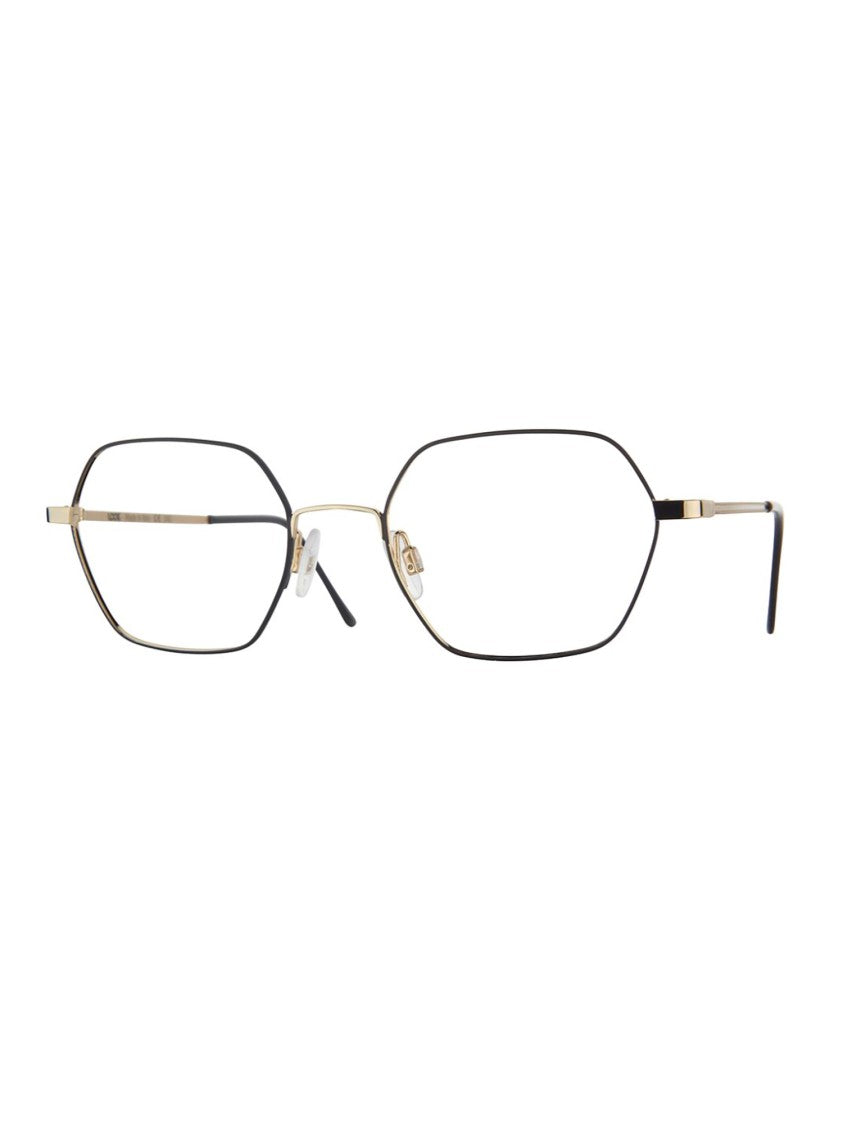 Look At Me Geometric Black And Gold Eyeglasses With Adjustable Nose Pads
