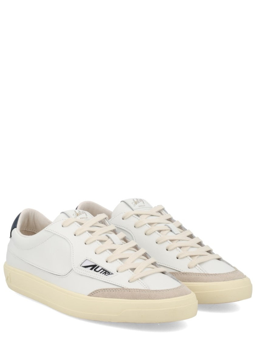 Autry White Leather Suede Accents Sneakers