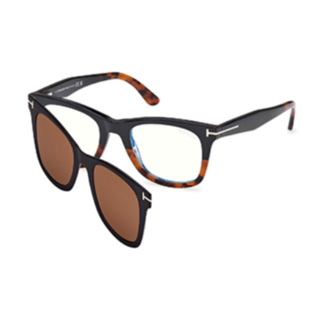 Tom Ford Ft5970-B 50005 Tortoiseshell And Black Rectangular Eyeglasses