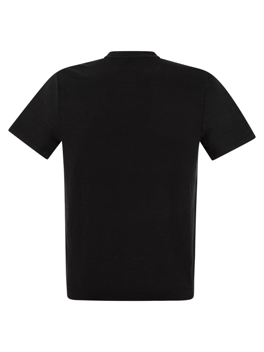 Fedeli Linen-Blend T-Shirt With Vintage Effect