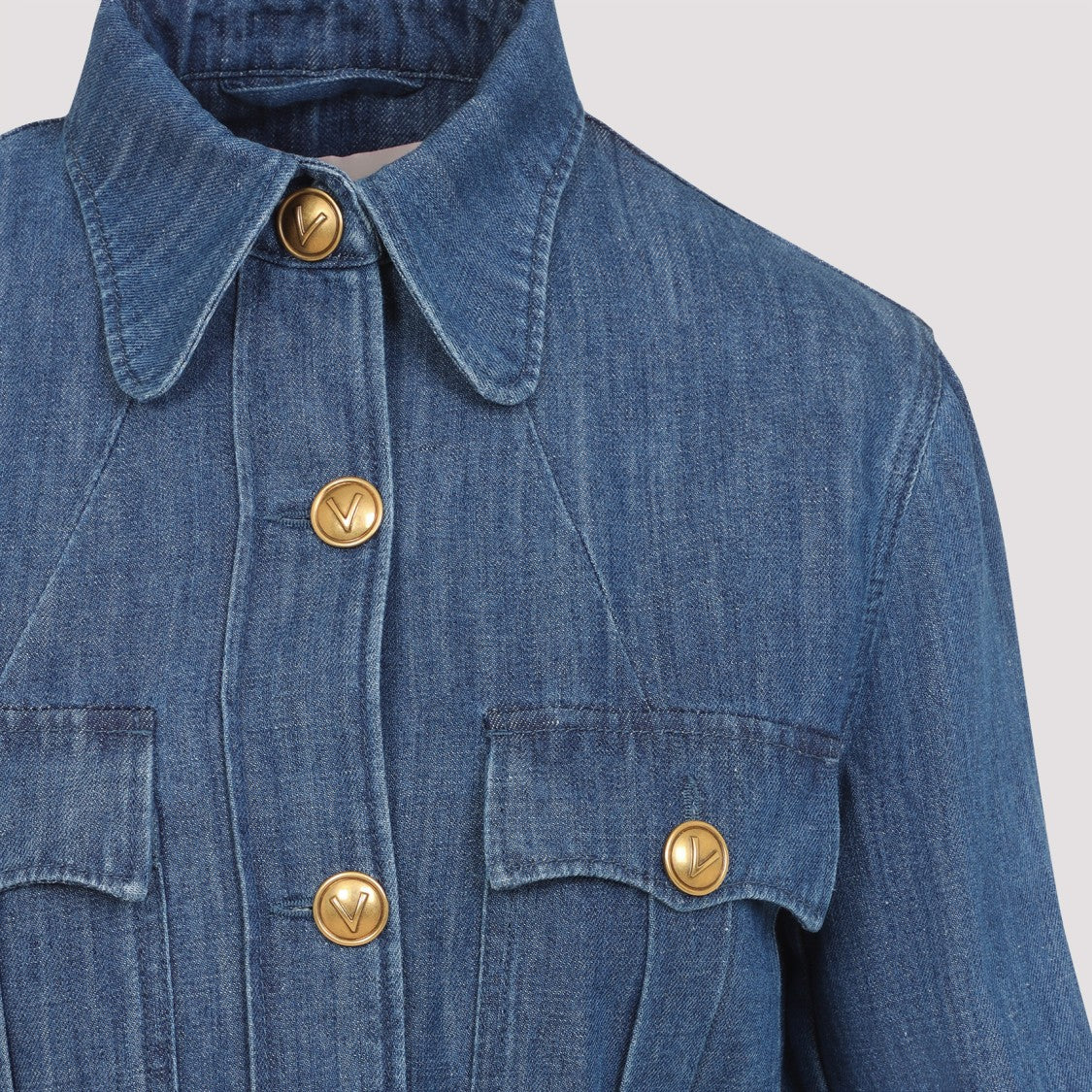 Valentino Medium Blue Denim Cotton Jacket