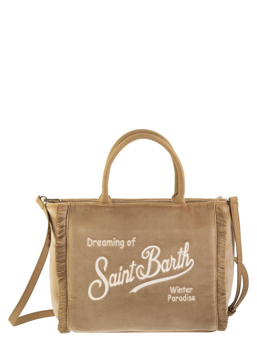 Mc2 Saint Barth Colette - Velvet Handbag With Logo