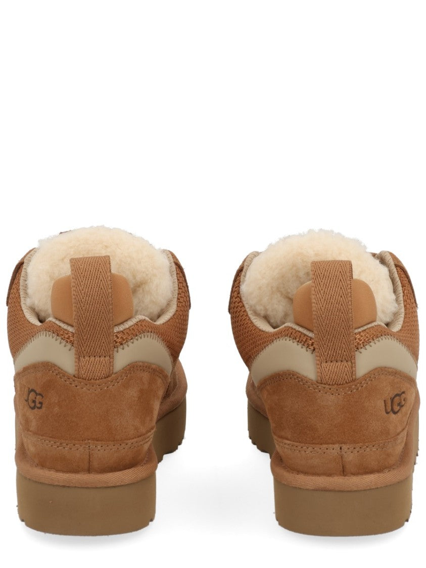 Ugg Tan Lowmel Shearling Collar Sneakers