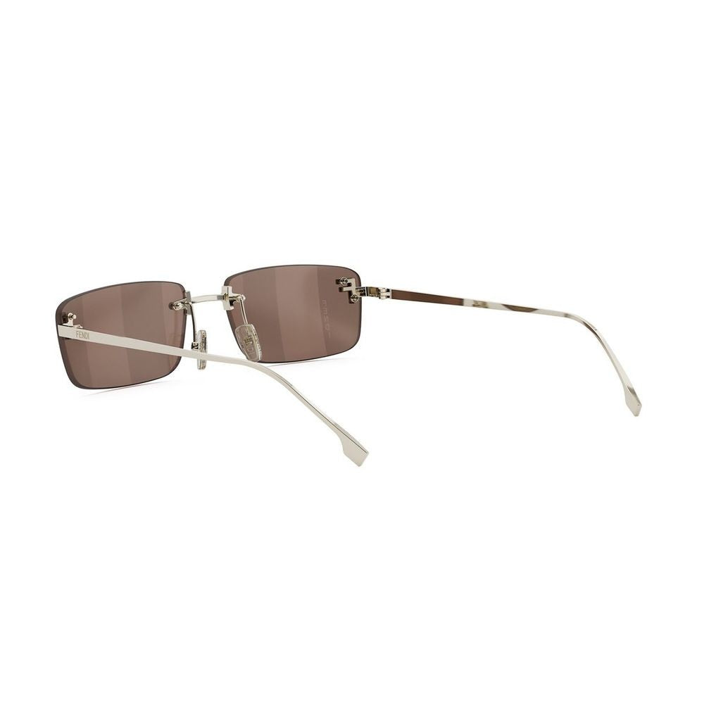 Fendi First Crystal Rectangular Rimless Sunglasses