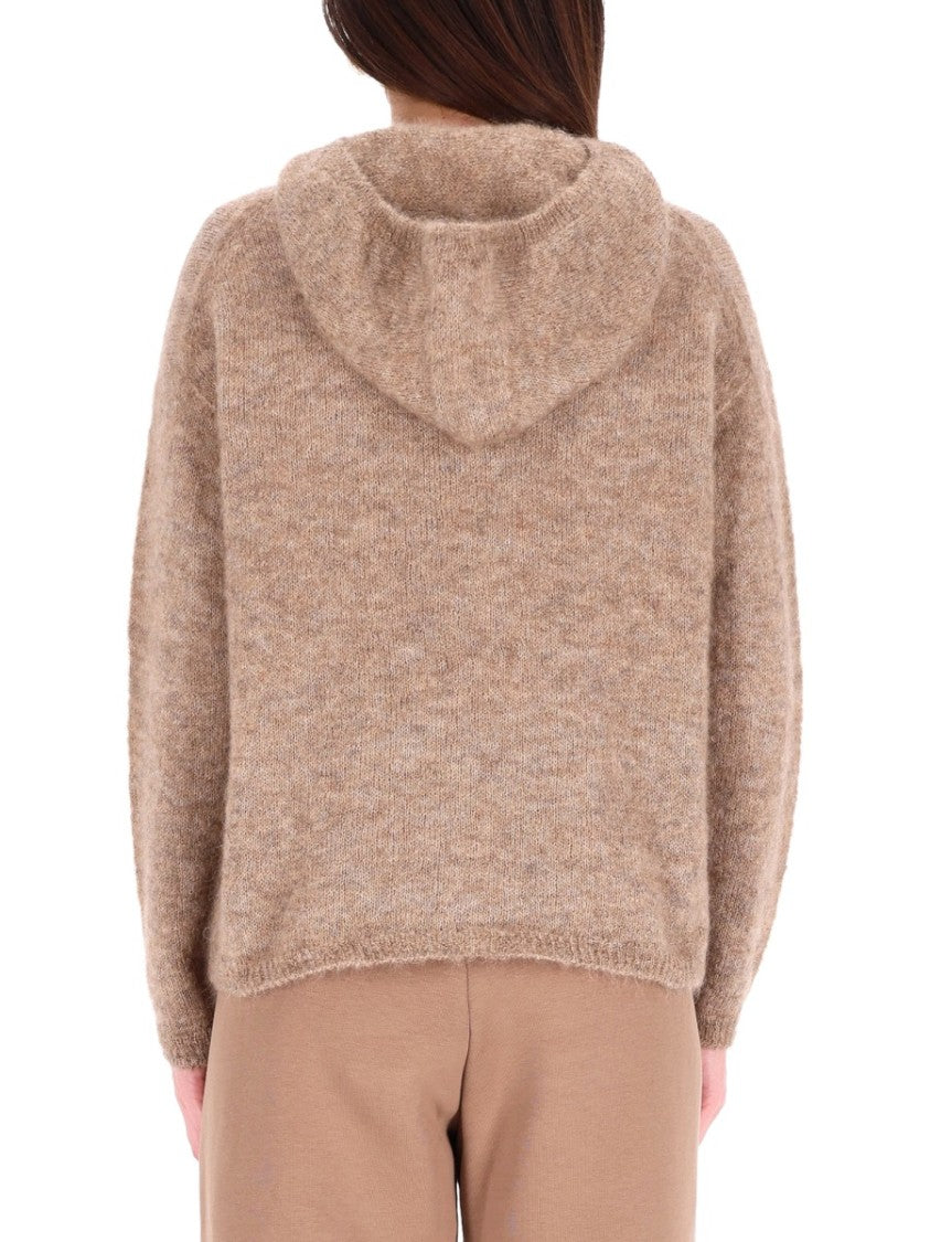 Max Mara Soft Textured Hooded Shirt With Relaxed Fit