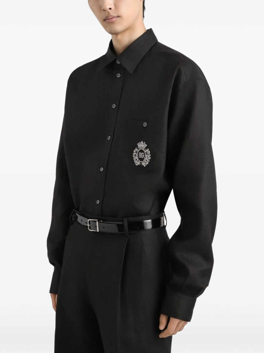 Dolce & Gabbana Black Embroidered Shirt