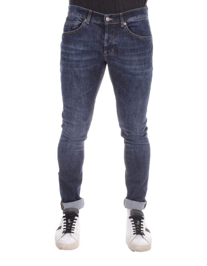 Dondup Slim-Fit Dark Blue Jeans With Four-Button Closure