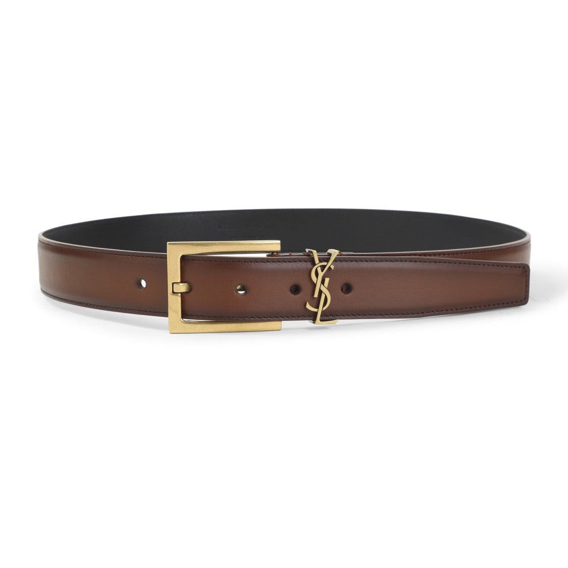 Saint Laurent Smooth Brown Leather Belt