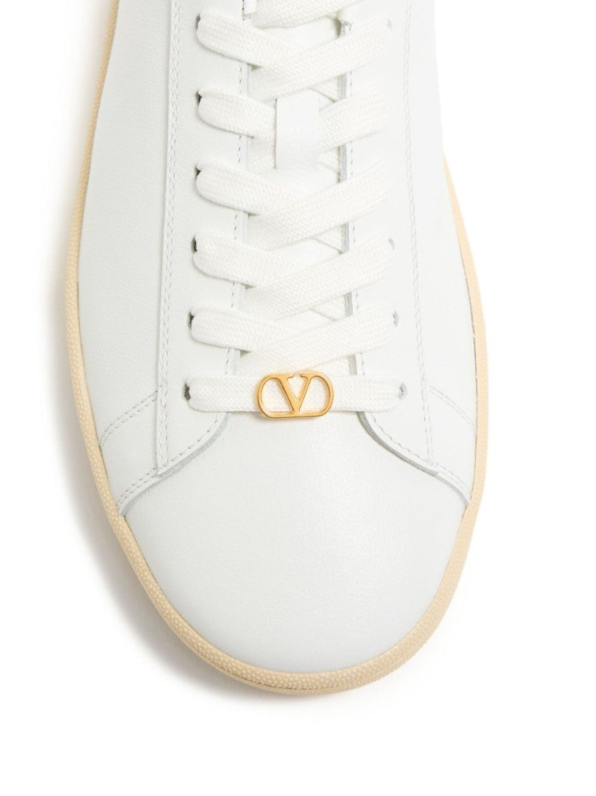 Valentino Garavani White Leather Flat Shoes