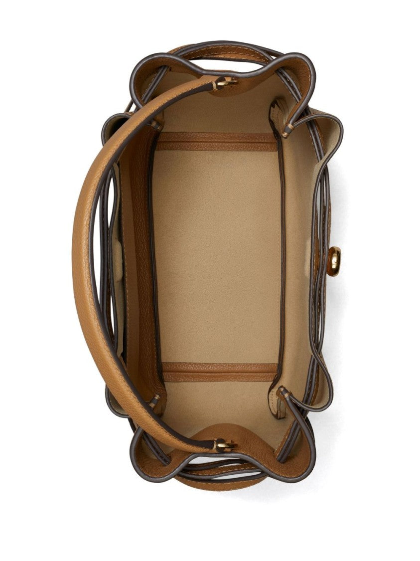Tory Burch Brown Romy Grained Leather Bucket Bag