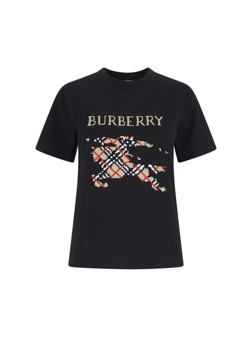 Burberry Black Ekd Cotton T-Shirt