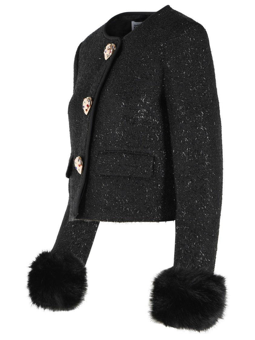 Self-Portrait Black Wool Blend Jacket