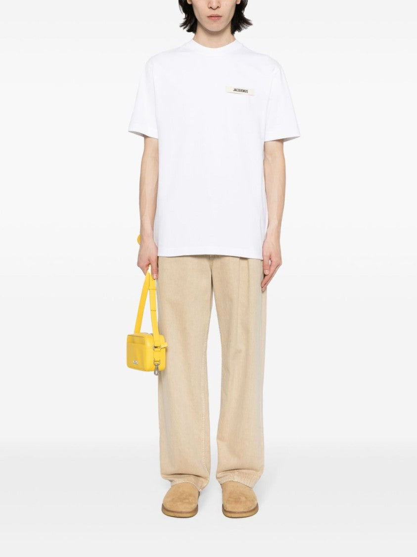 Jacquemus Relaxed-Fit White T-Shirt With Branded Patch