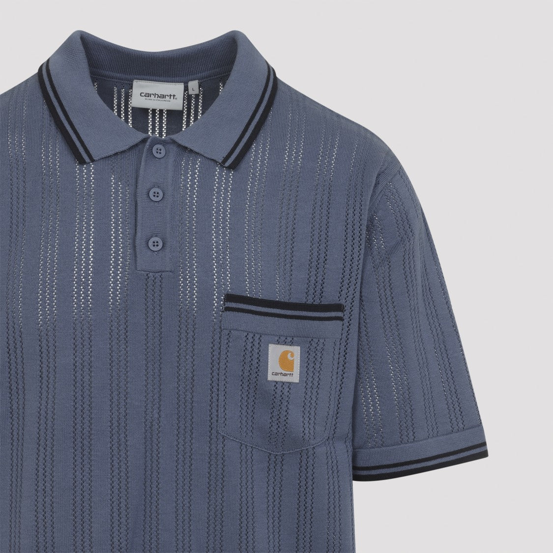 Carhartt Wip Textured Vertical Stripe Polo Shirt