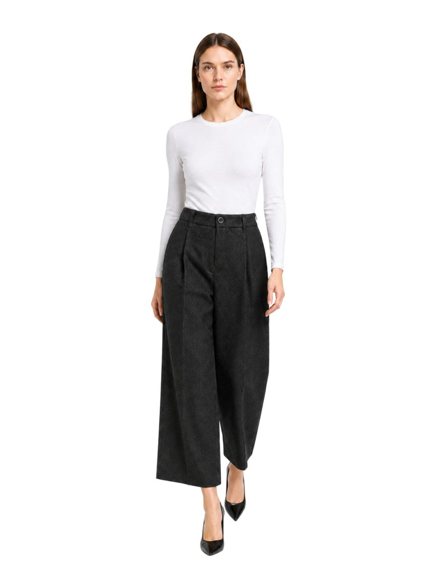 Nine In The Morning Kette Rubino 2 Pleated Wool-Blend Wide-Leg Culotte