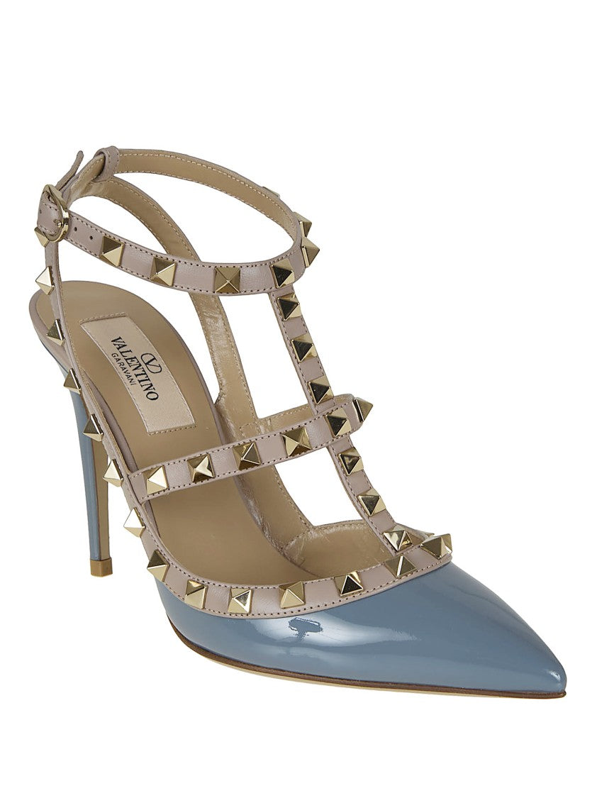 Valentino Garavani Rockstud Patent Leather Pump With Pyramid Studs