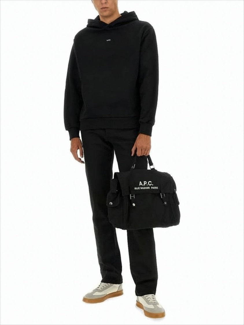 A.P.C. Relaxed-Fit Black Hoodie With Ribbed Cuffs