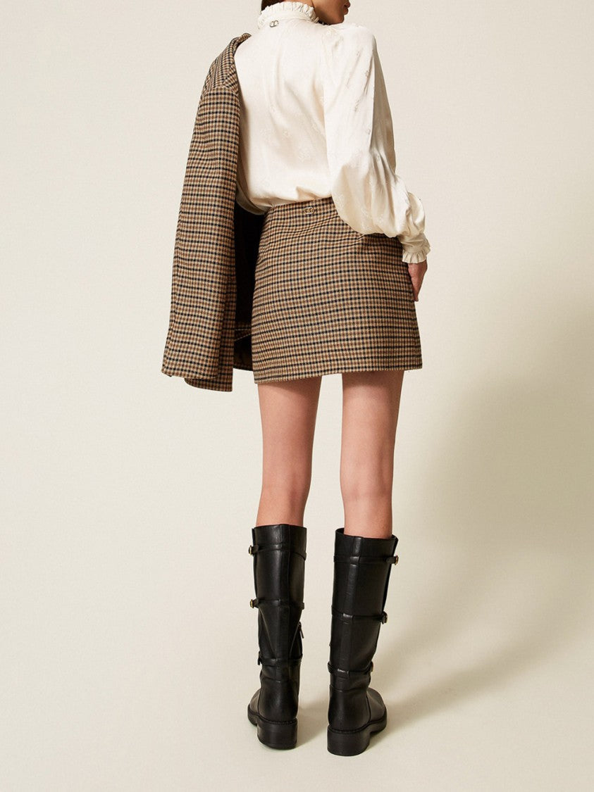 Twin-Set Contemporary Neutrals Skirt With Refined Finish