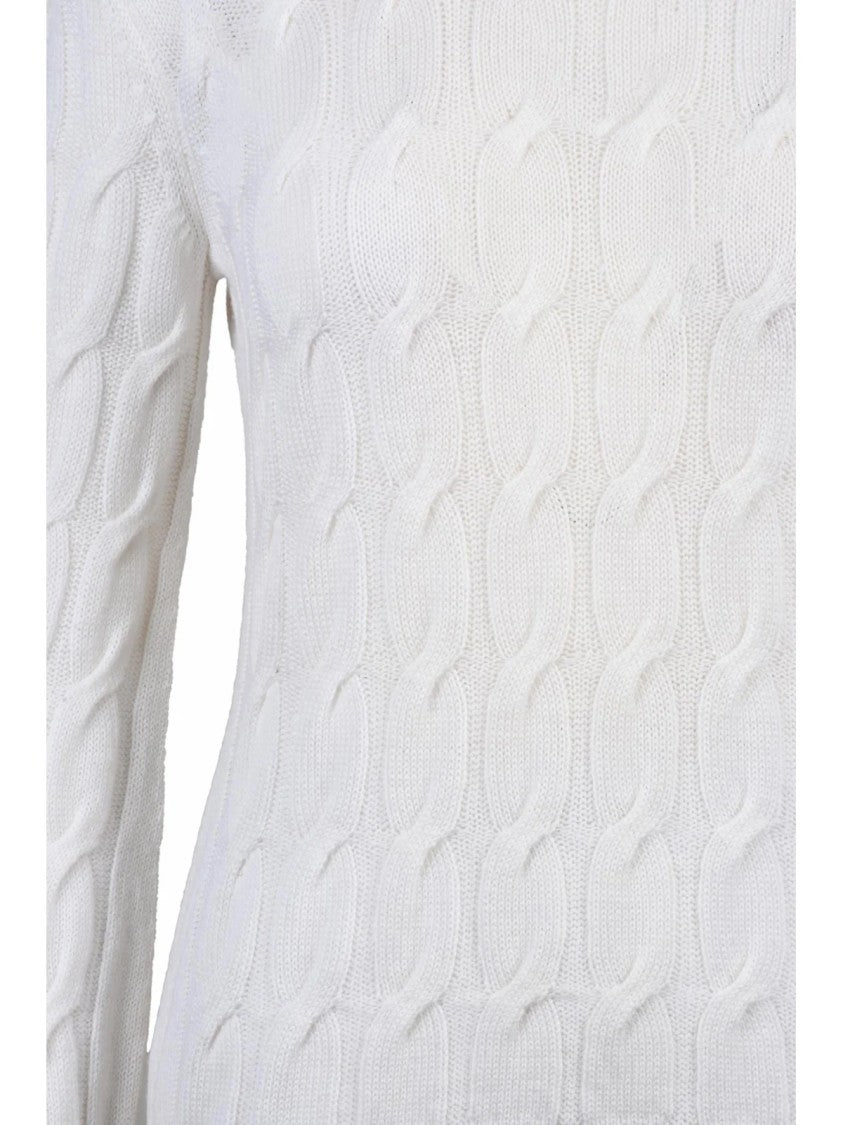 Mm By Max Mara Crew Neck Pullover With Textured Cable Knit In Virgin Wool