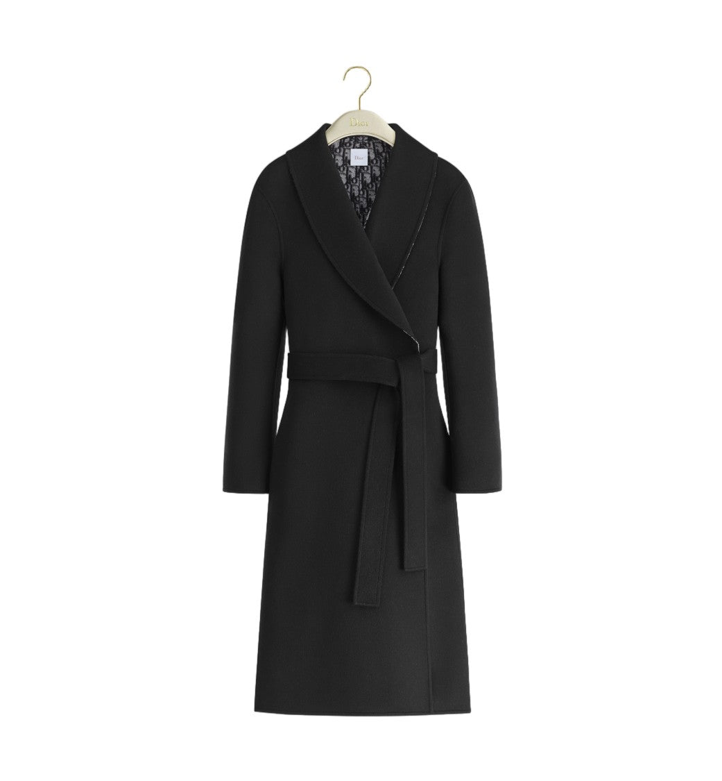 Christian Dior Long Shawl Collar Wrap Coat